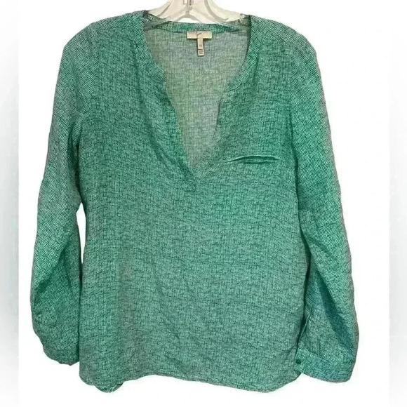JOIE Marsher Textural Print Silk Blouse in Juniper size XS - Picture 6 of 6